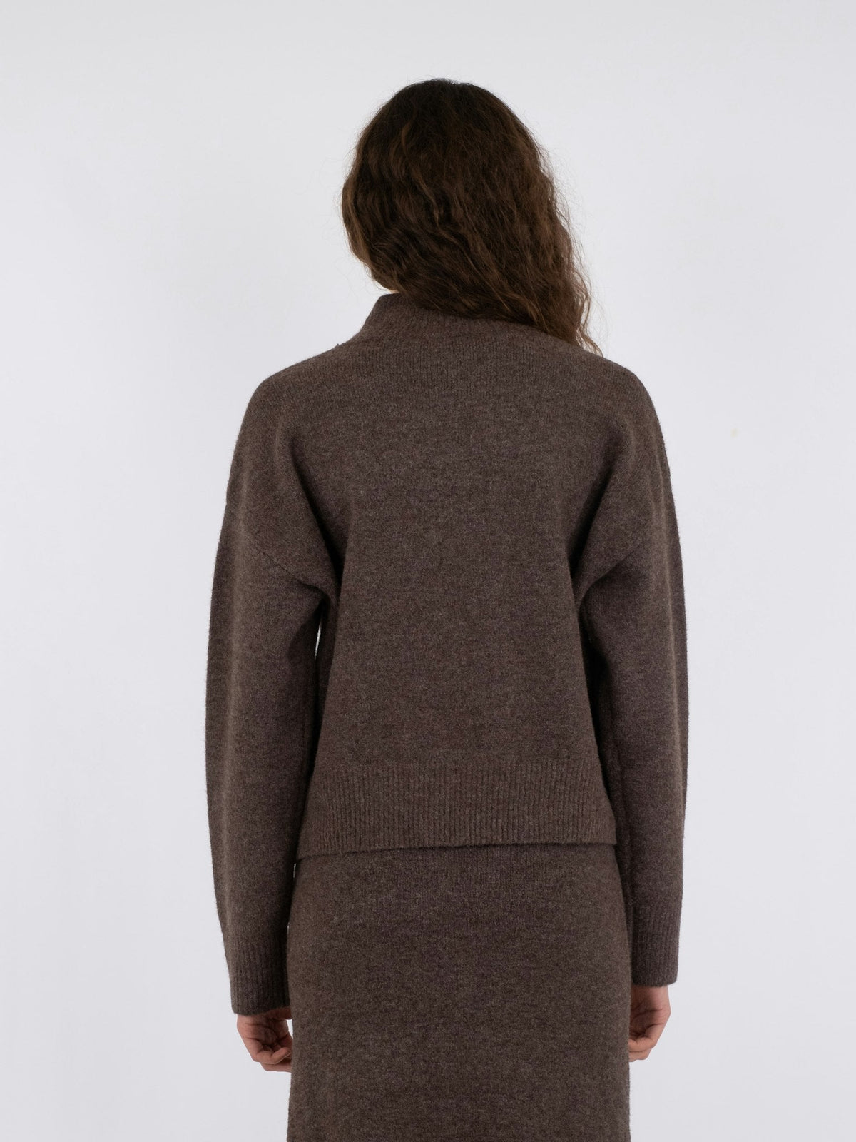 Paulina knit blouse brown melange - Bij Keesje - Neo Noir