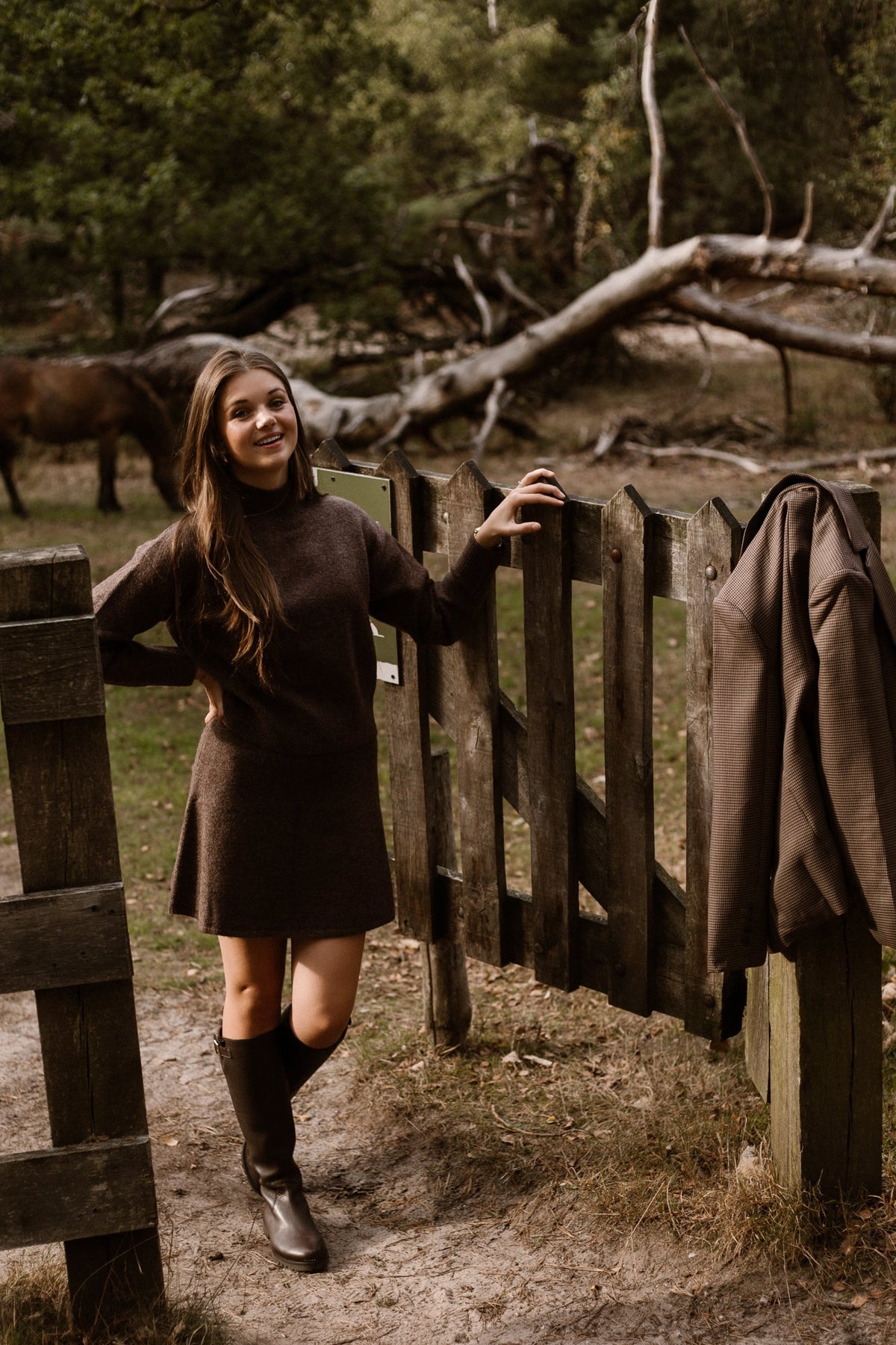 Paulina knit blouse brown melange - Bij Keesje - Neo Noir - Trui