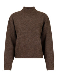 Paulina knit blouse brown melange - Bij Keesje - Neo Noir