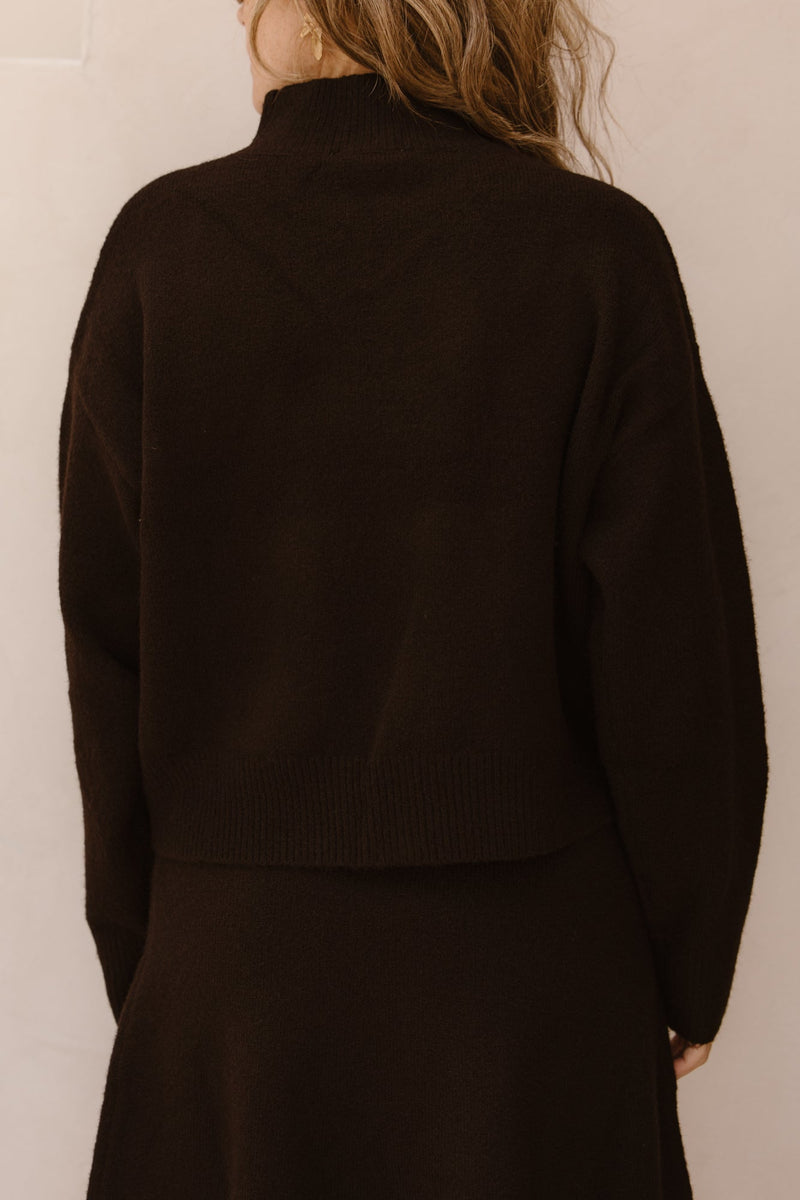 Paulina knit blouse dark brown - Bij Keesje - Neo Noir