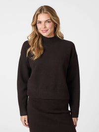 Paulina knit blouse dark brown - Bij Keesje - Neo Noir