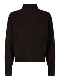 Paulina knit blouse dark brown - Bij Keesje - Neo Noir