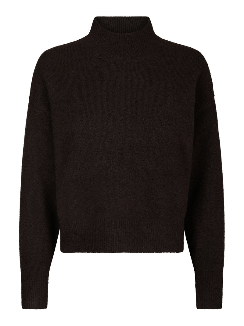 Paulina knit blouse dark brown - Bij Keesje - Neo Noir