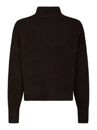 Paulina knit blouse dark brown - Bij Keesje - Neo Noir