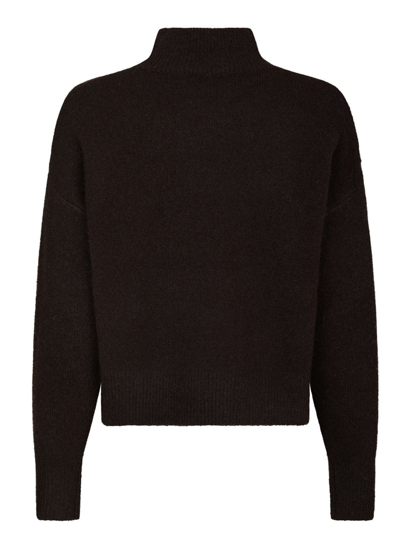 Paulina knit blouse dark brown - Bij Keesje - Neo Noir