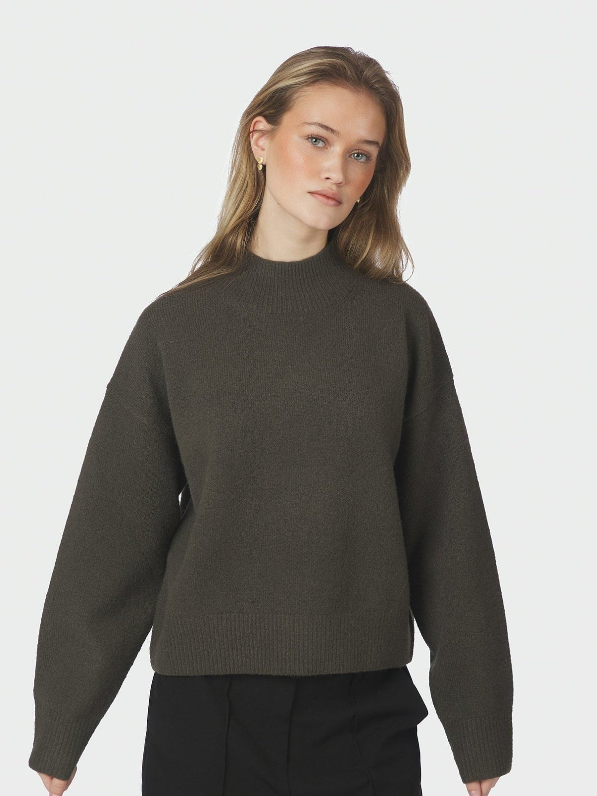 Paulina Knit Blouse moss green - Bij Keesje - Neo Noir - Trui