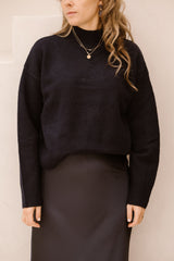 Paulina knit blouse navy