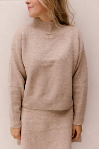 Paulina knit blouse sand melange - Bij Keesje - Neo Noir - Trui