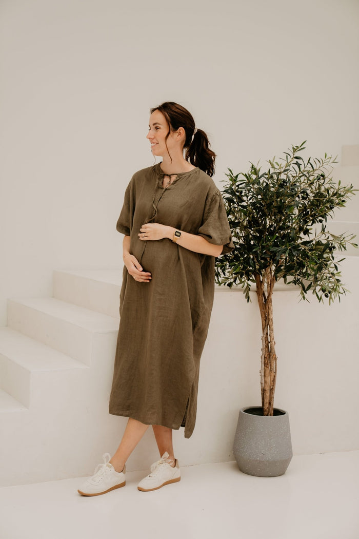 Pem linen dress khaki - Bij Keesje - Bij Keesje - Jurk
