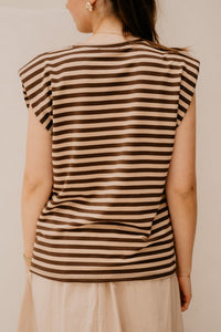 Perle Stripe Shirt Brown/Beige - Bij Keesje - Bij Keesje - Top