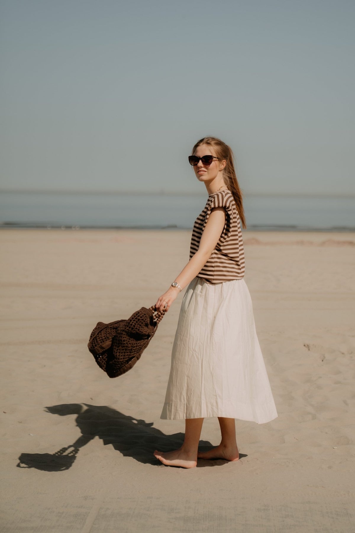 Perle Stripe Shirt Brown/Beige - Bij Keesje - Bij Keesje - Top