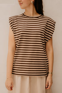 Perle Stripe Shirt Brown/Beige - Bij Keesje - Bij Keesje - Top