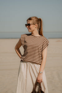 Perle Stripe Shirt Brown/Beige - Bij Keesje - Bij Keesje - Top