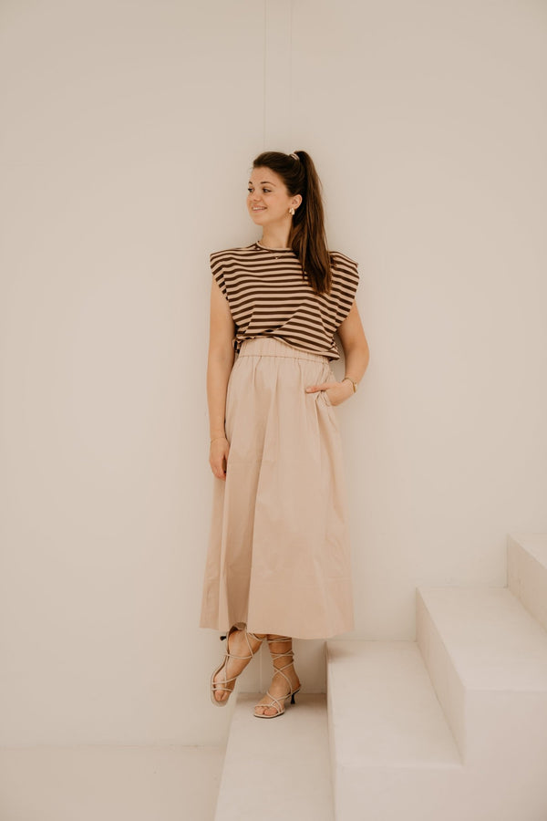 Perle Stripe Shirt Brown/Beige - Bij Keesje - Bij Keesje - Top