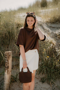 Petrani summer stripe skirt taupe stripe - Bij Keesje - Neo Noir - Rok