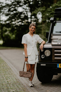 Petrani summer stripe skirt taupe stripe - Bij Keesje - Neo Noir - Rok