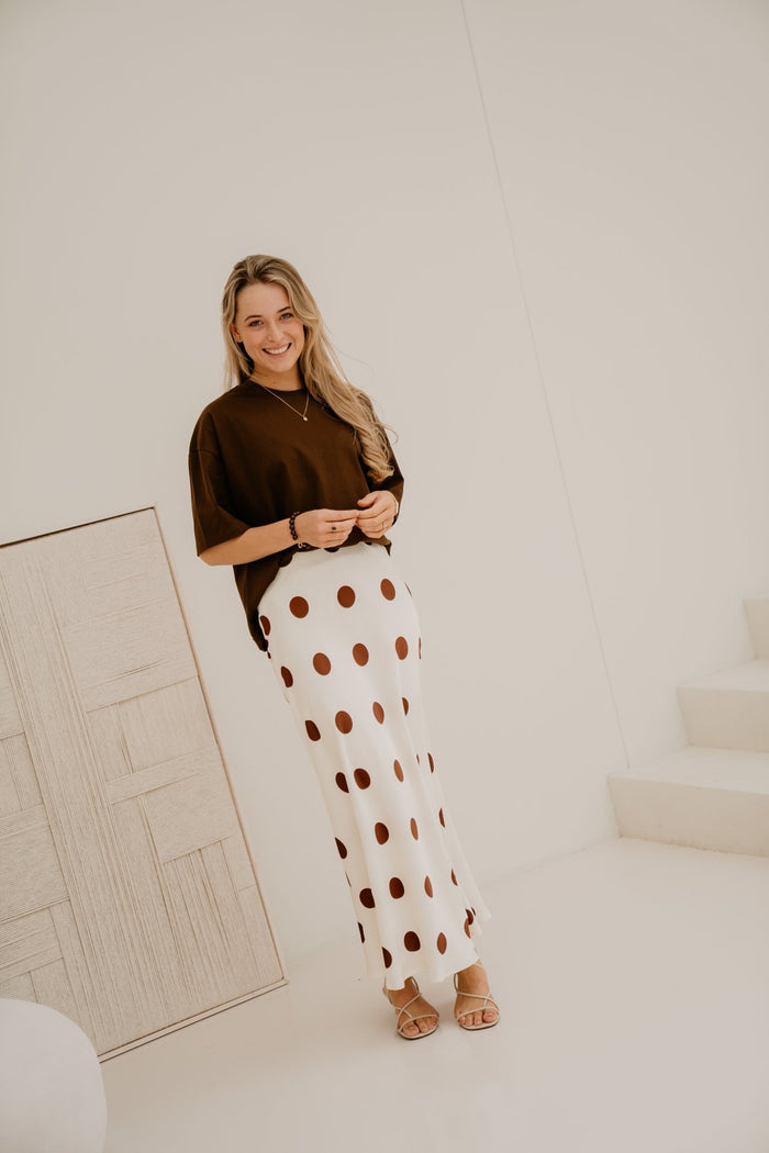 Phoebe Skirt Cream/brown Dots - Bij Keesje - Sister Point - Rokken