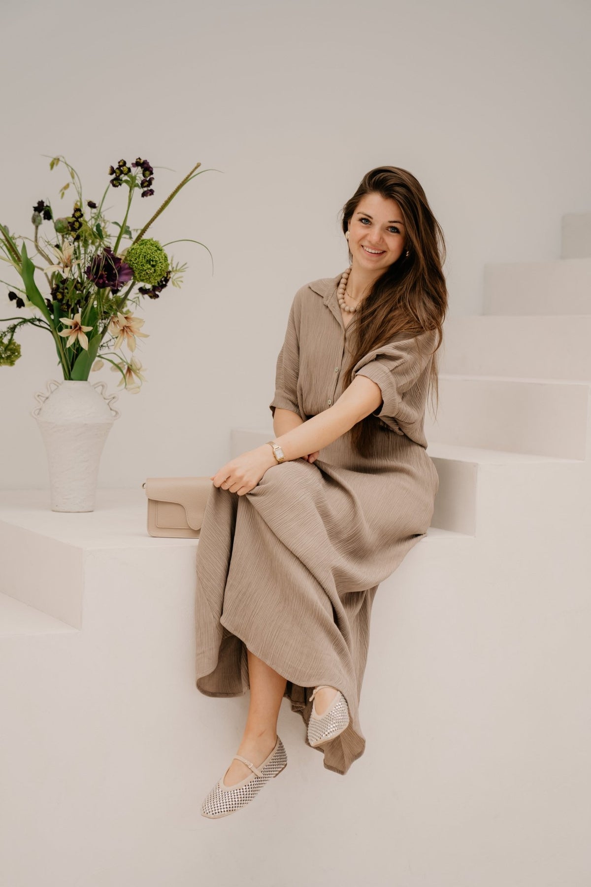 Pippa top taupe - Bij Keesje - Bij Keesje - Rokken