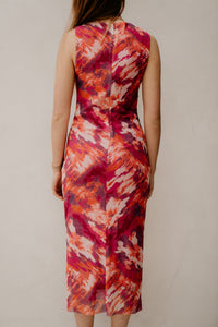 Pleun print mesh jurk multicolour - Bij Keesje - Bij Keesje - Jurk