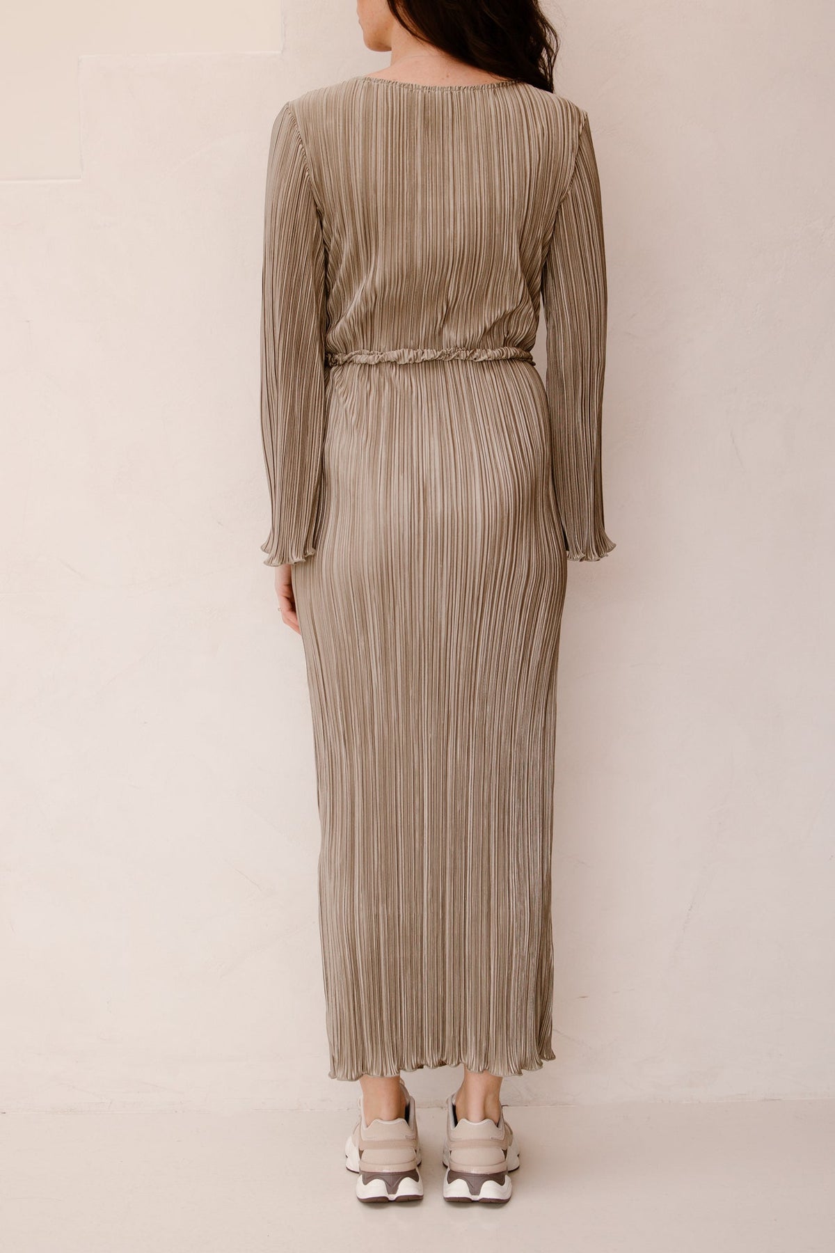 Plisse dress green - Bij Keesje - Bij Keesje