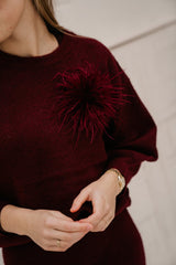 Plum Broche bordeaux - Bij Keesje - Bij Keesje - Broche