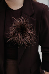 Plum Broche bruin - Bij Keesje - Bij Keesje - Broche