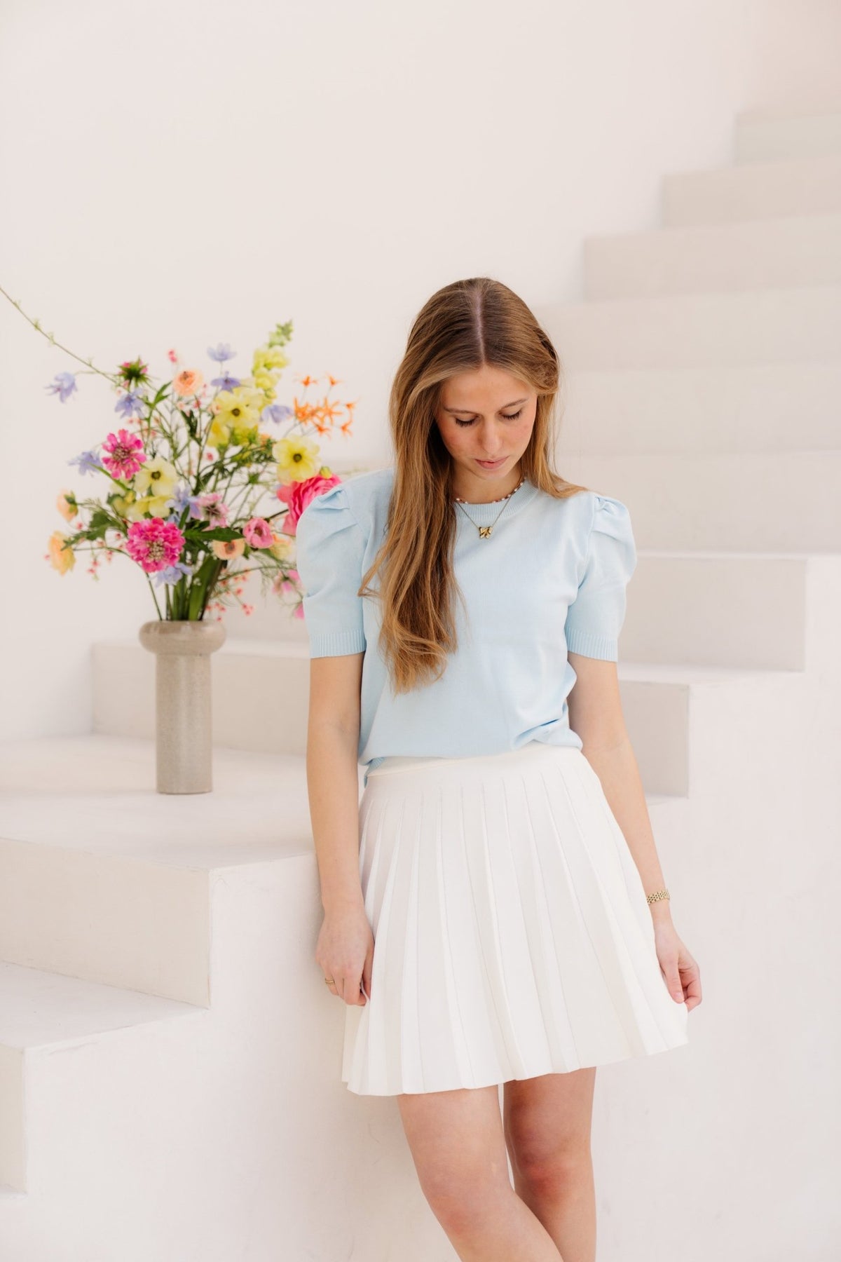 Pofmouw top lightblue - Bij Keesje - Bij Keesje - Top