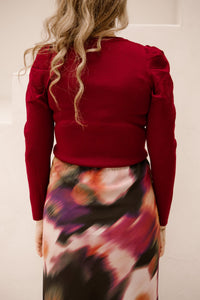 Pofmouw top long sleeve bordeaux - Bij Keesje - Bij Keesje
