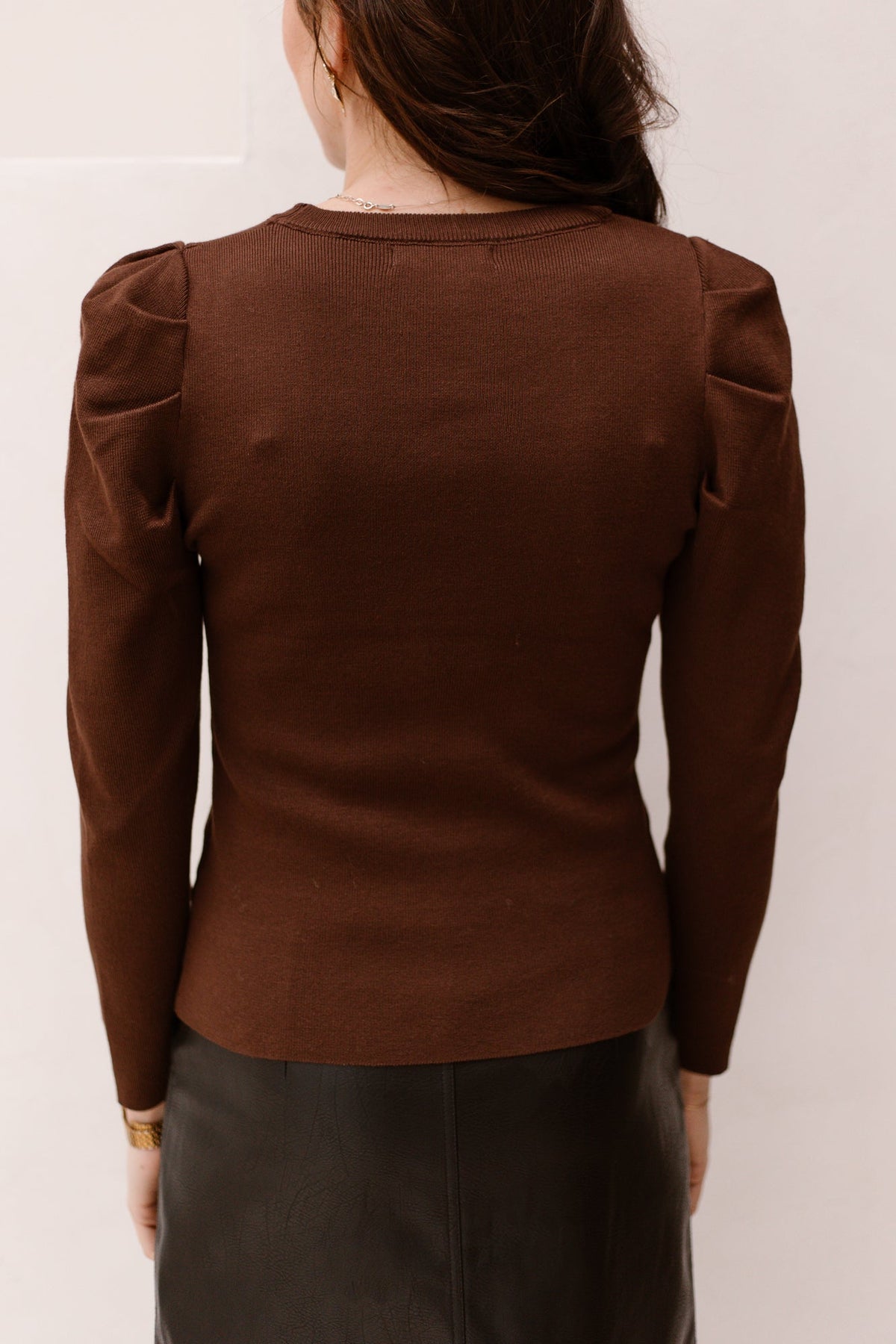 Pofmouw top long sleeve brown - Bij Keesje - Bij Keesje