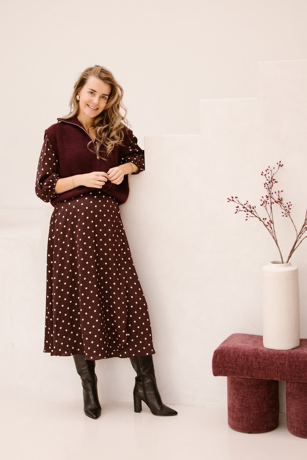 Pola spencer bordeaux - Bij Keesje - Bij Keesje