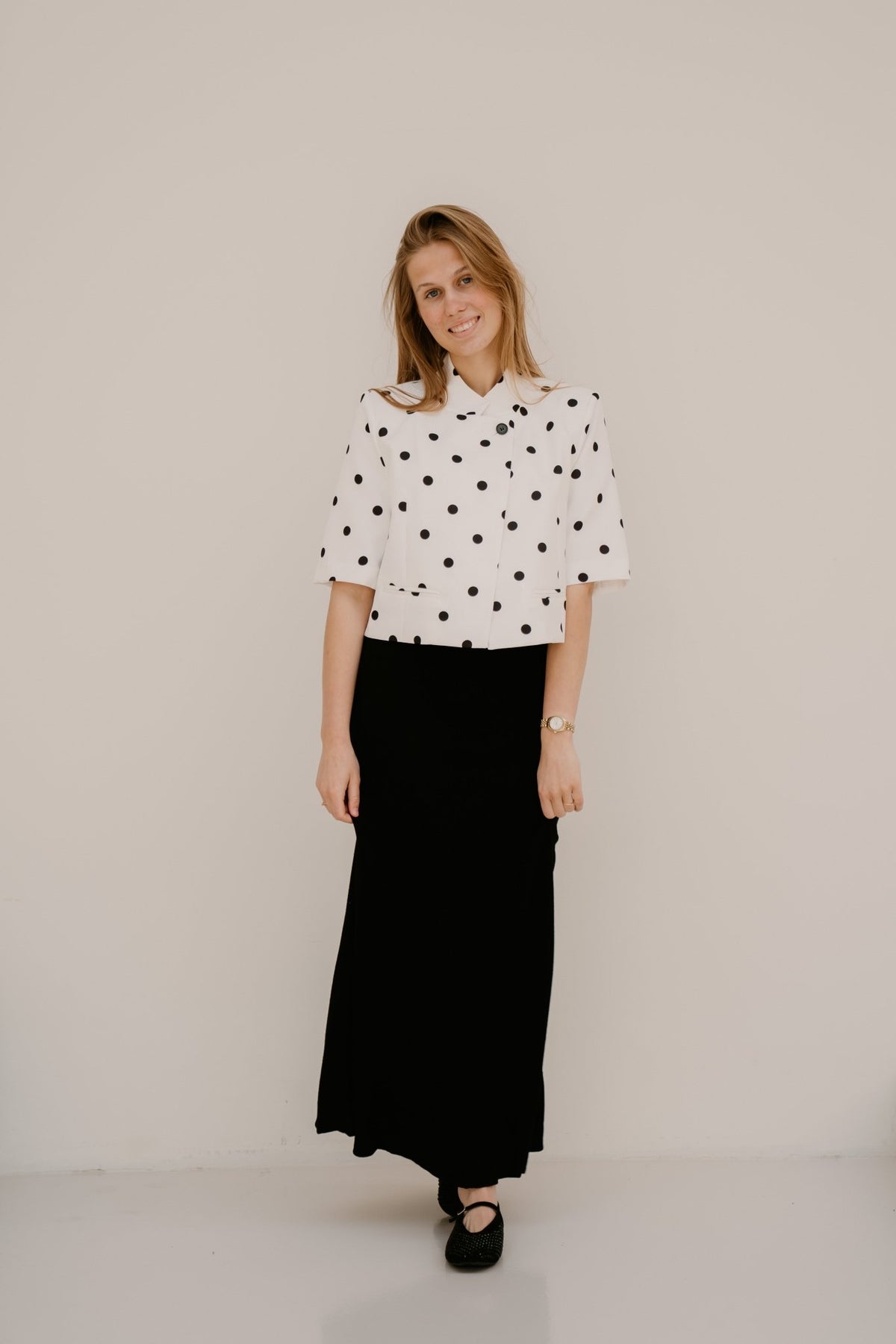 Polkadot Top Zwart - wit - Bij Keesje - Bij - Keesje - top