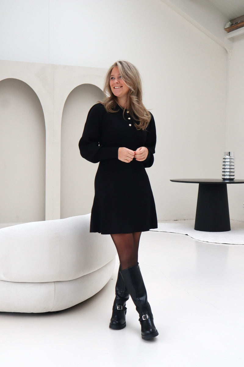 Polli Rib Knit Dress Black - Bij Keesje - Neo Noir