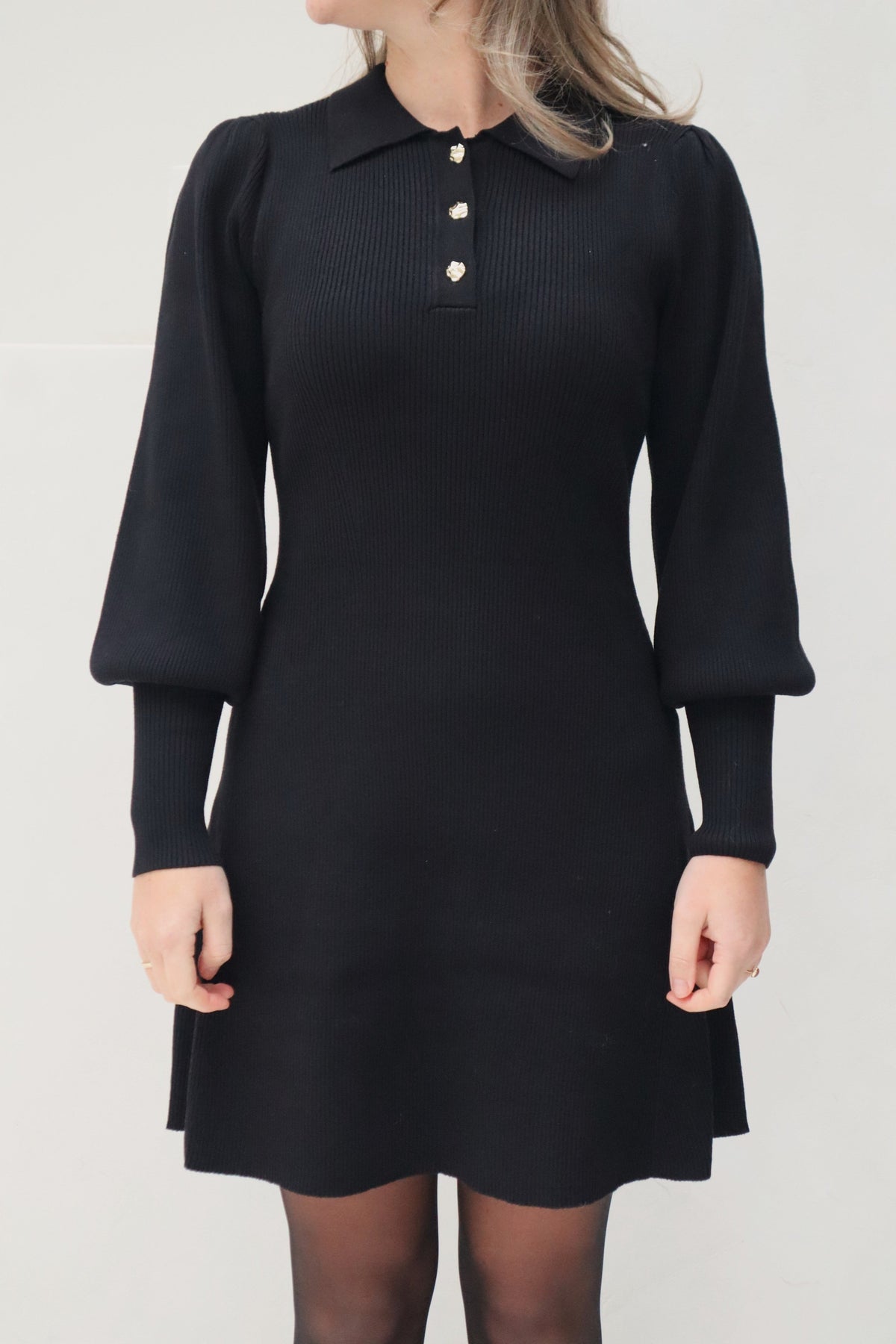 Polli Rib Knit Dress Black - Bij Keesje - Neo Noir