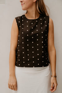Polly Dot Top Dark Brown - Bij Keesje - Neo Noir - Top