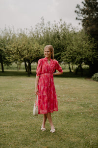 Poppy lange print jurk roze - Bij Keesje - Bij Keesje - Jurk