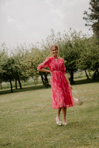 Poppy lange print jurk roze - Bij Keesje - Bij Keesje - Jurk