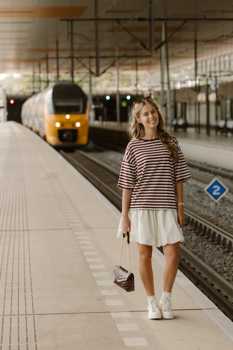 PoppyCC balloon mini skirt bone - Bij Keesje - Co'couture