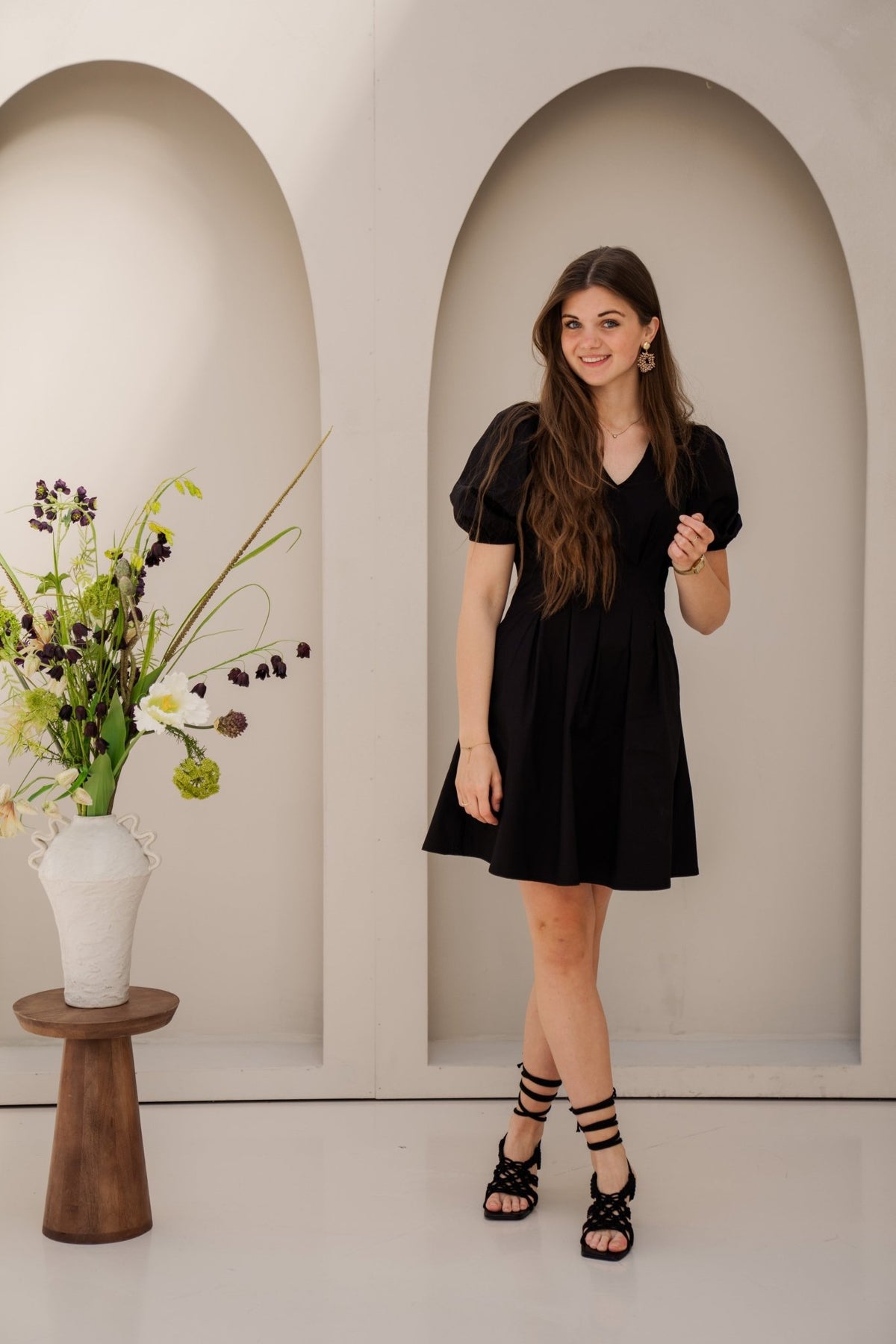 PoppyCC pleat crop dress black - Bij Keesje - Co'couture - Jurk