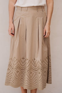 PoppyCC pleat scallop skirt mushroom - Bij Keesje - Co'couture - Rok