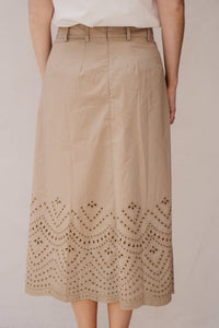 PoppyCC pleat scallop skirt mushroom - Bij Keesje - Co'couture - Rok