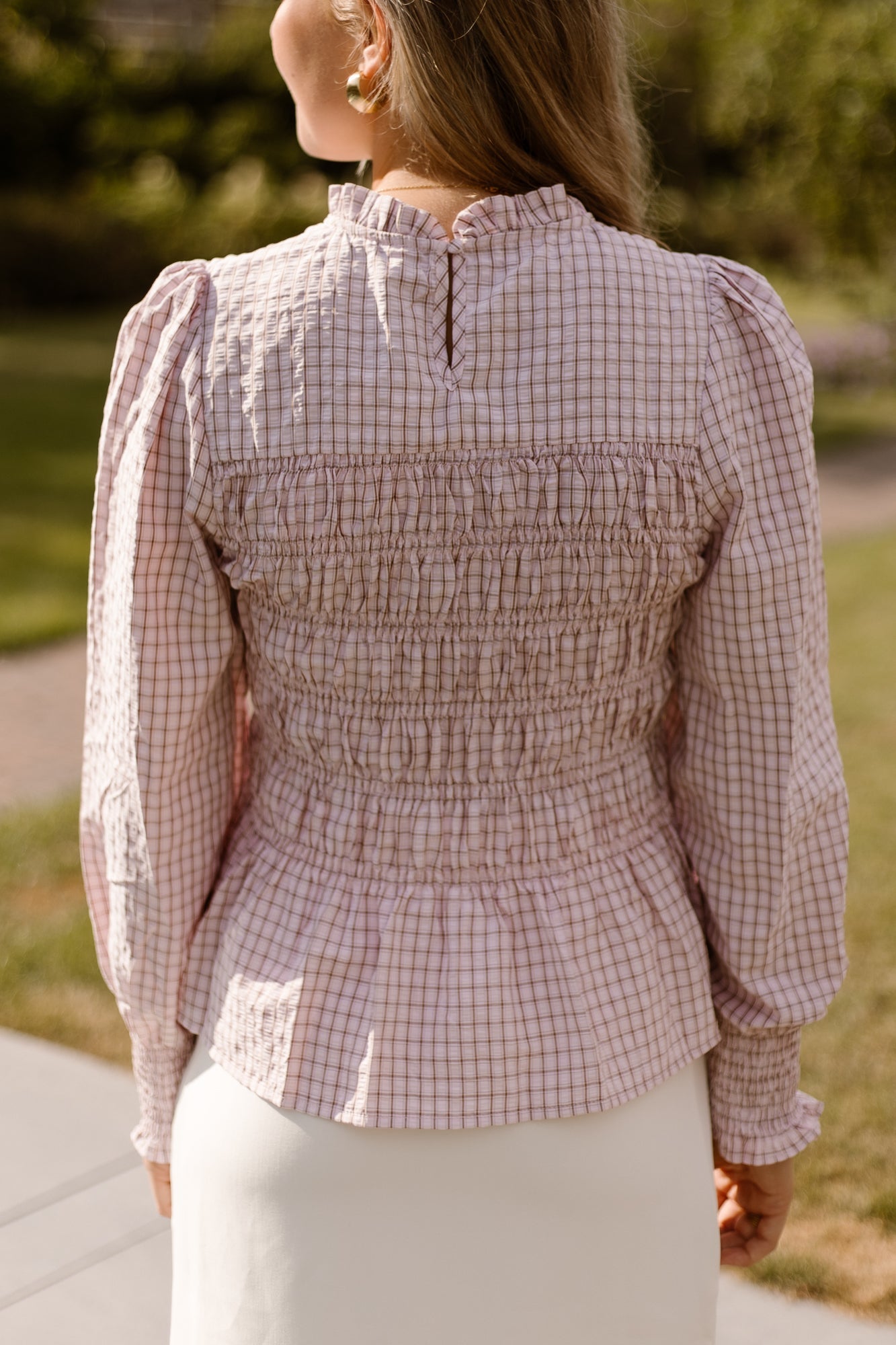 Possa mini check blouse light pink - Bij Keesje - Neo Noir - Blouse