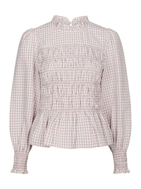 Possa mini check blouse light pink - Bij Keesje - Neo Noir - Blouse