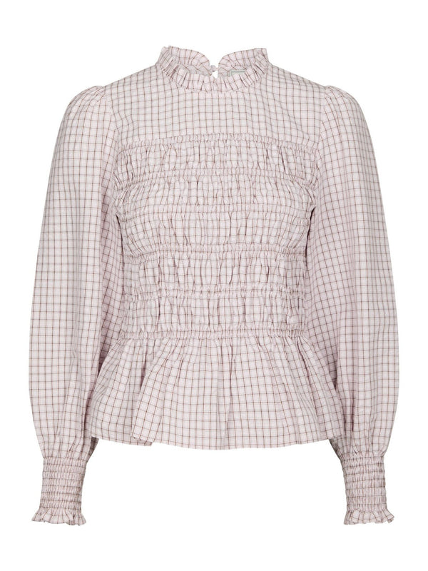 Possa mini check blouse light pink - Bij Keesje - Neo Noir - Blouse