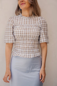 Possini Mega Check Blouse light blue - Bij Keesje - Neo Noir - blouse