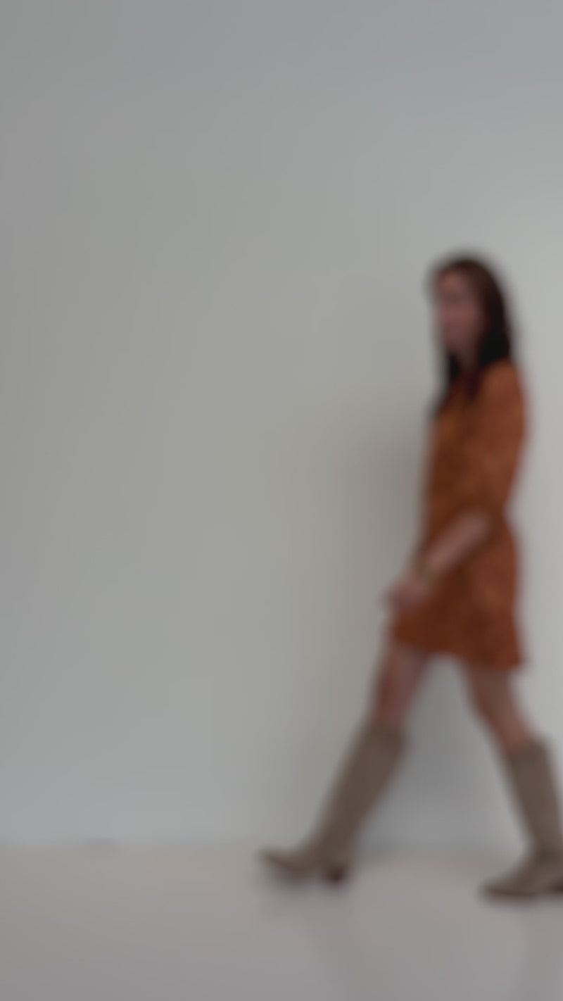 Madeleine jacquard dress brique