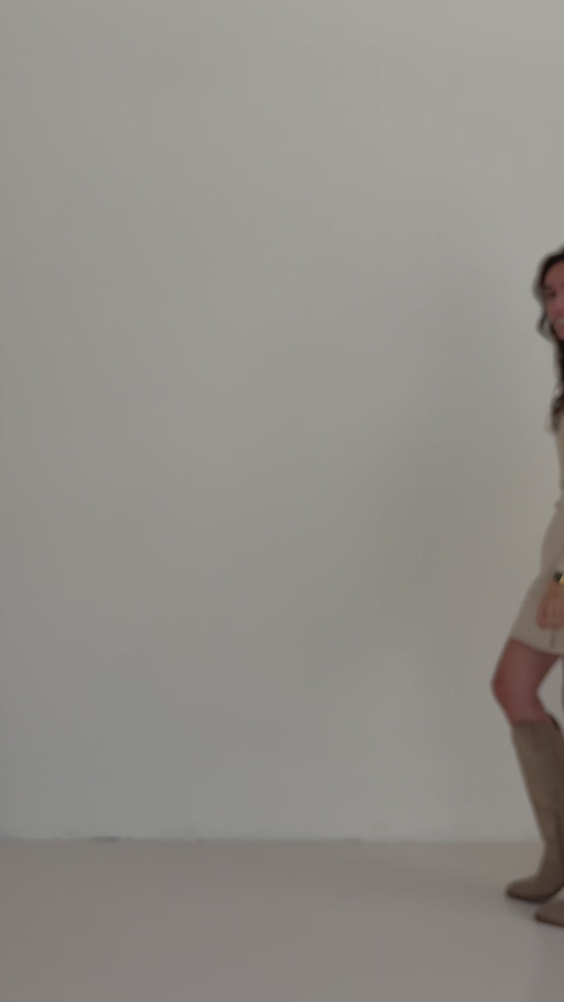 Simone leather skirt beige