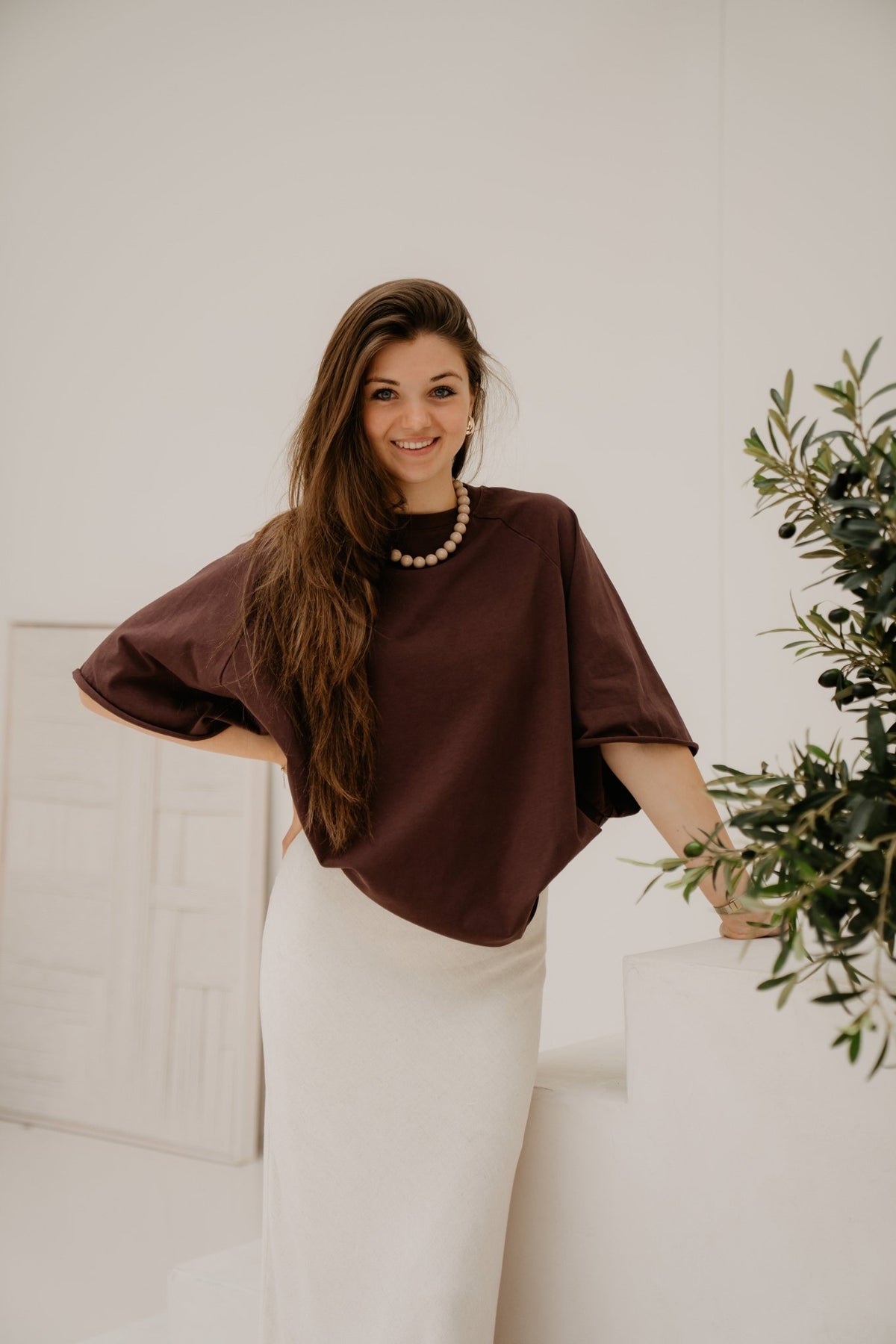 Puck oversized shirt chocolate - Bij Keesje - Bij Keesje - shirt