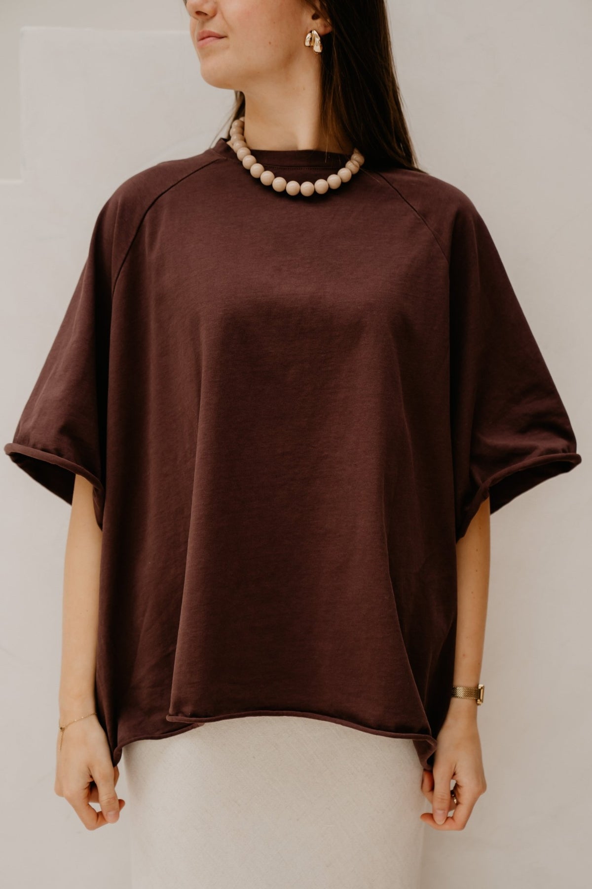Puck oversized shirt chocolate - Bij Keesje - Bij Keesje - shirt