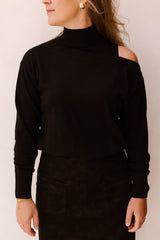 pullover opstaande kraag / off shoulder Black