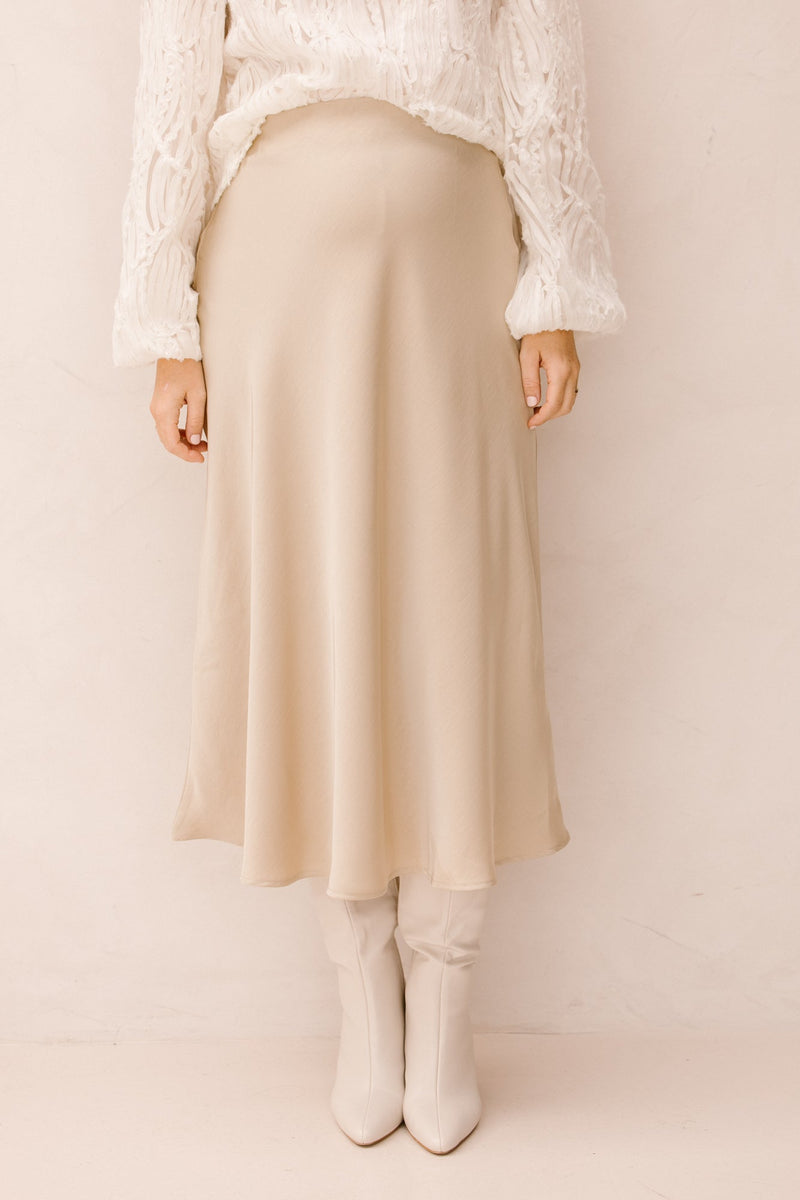 Quinty beige skirt - Bij Keesje - Bij Keesje